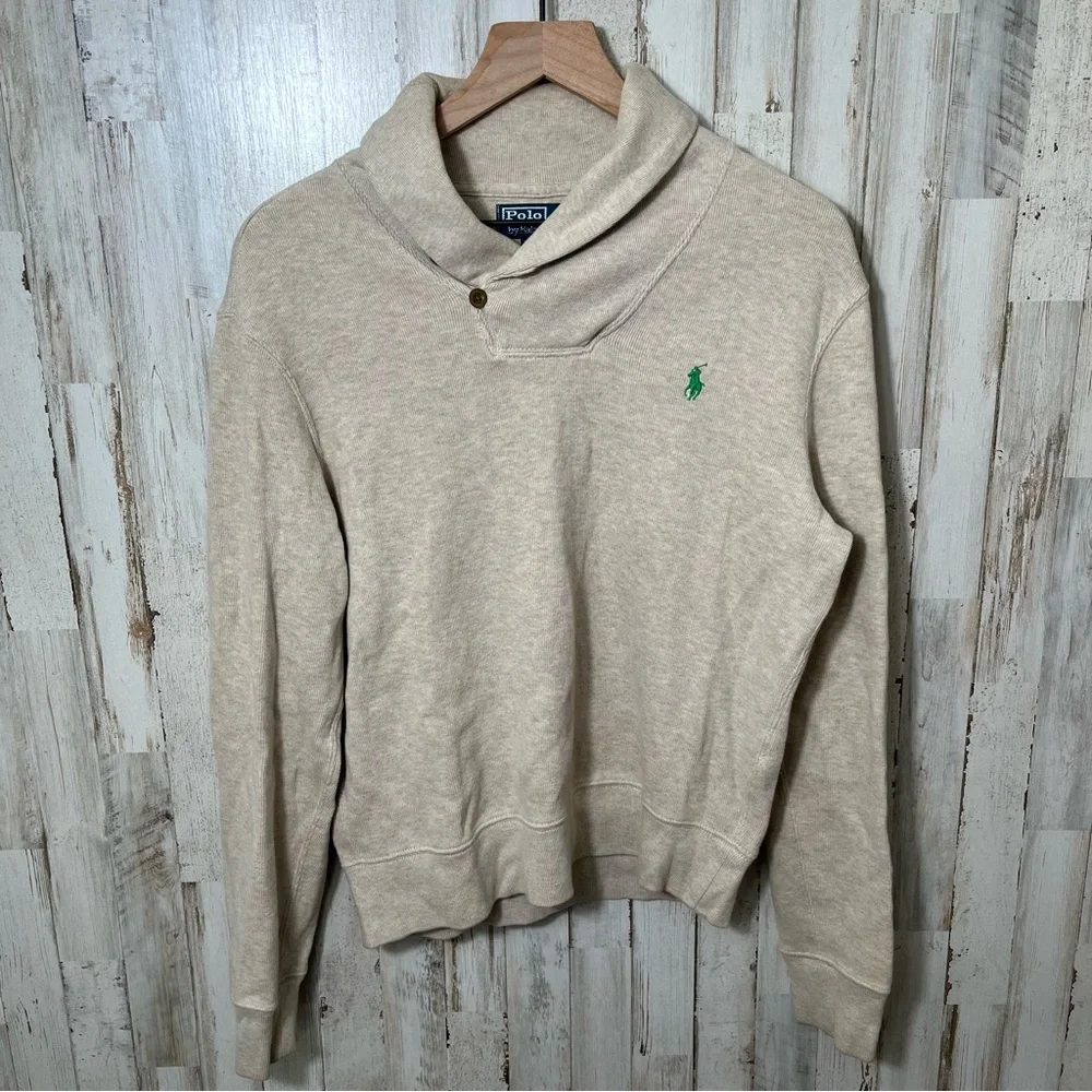 Polo Ralph Lauren Cream Shawl Collar Sweater Mens‎ Small